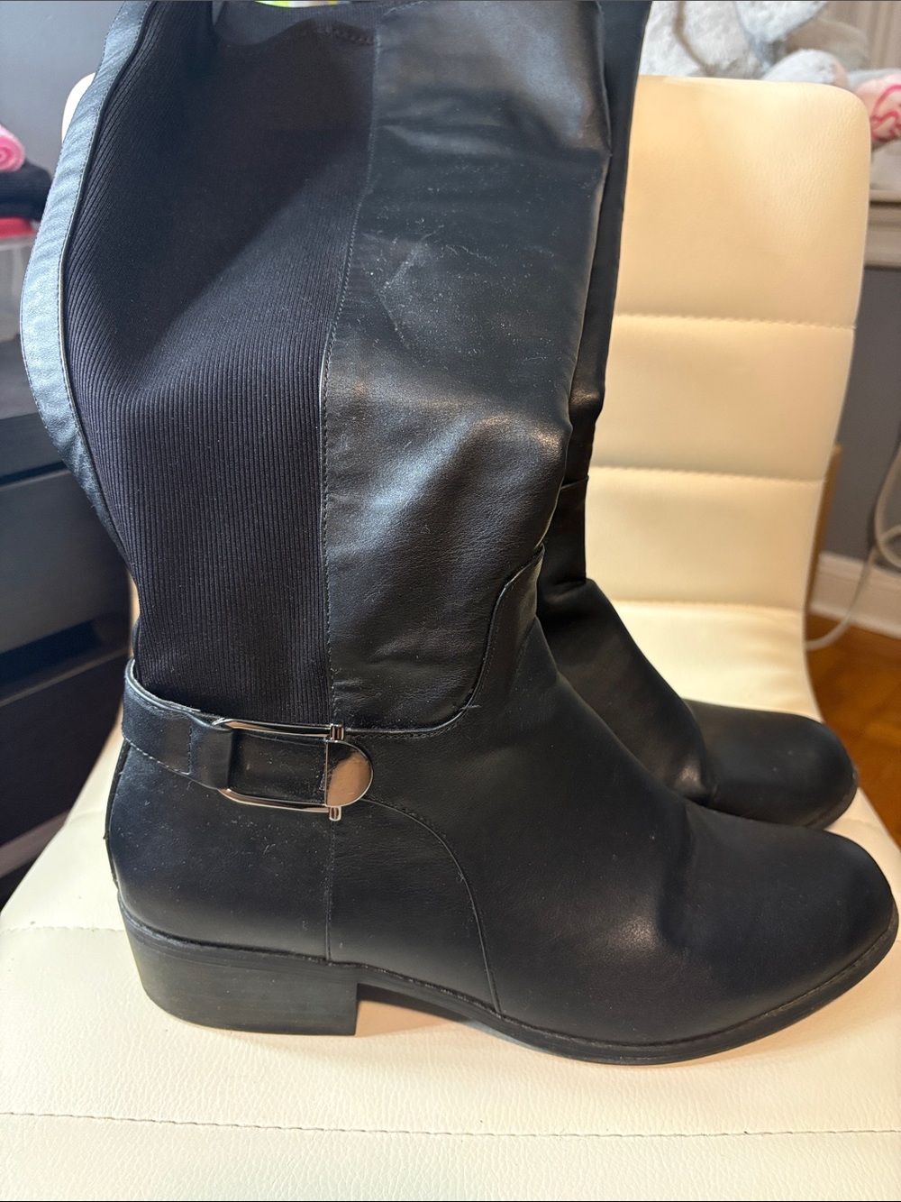 Alfani Black Mid-Calf Heeled Riding Boots